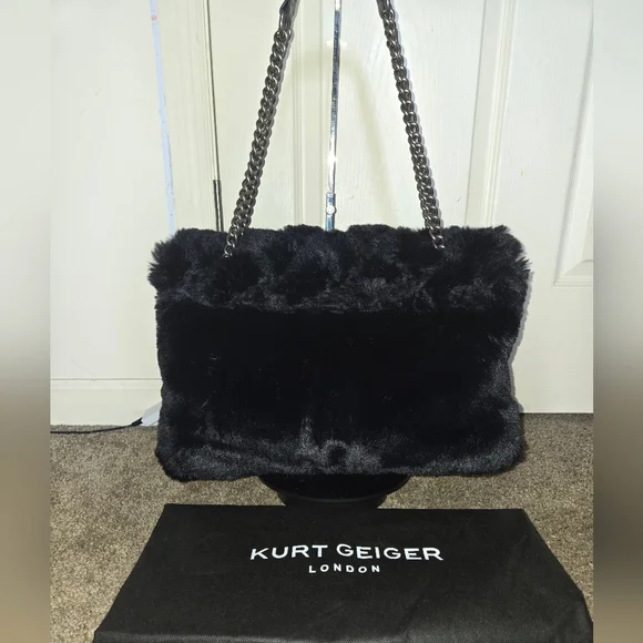 Like New Kurt Geiger Kensington XXL Faux Fur Convertible Shoulder Bag - Picture 6 of 17